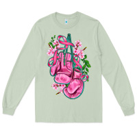 Matcha cancer boxing gloves with ribbon Long Sleeve Tee - AdoDesignShop