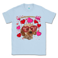 Dusty Blue valentine's day cockapoo Classic Tee - RanaPortraitStore