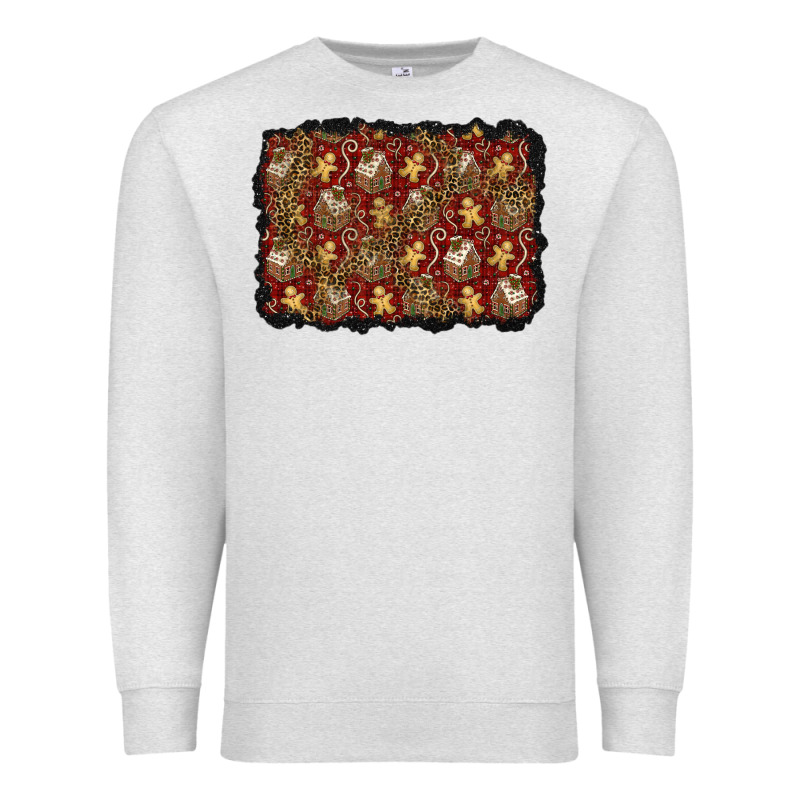 Christmas Gingerbread Man And House Background Premium Sweatshirt by BundleAndBundleShop | Teevron