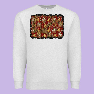 Christmas Gingerbread Man And House Background Premium Sweatshirt Designed By Bundleandbundleshop