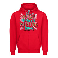 Red she works willingly with her hands Zipper Hoodie - texasbilliewilder