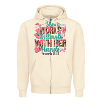 Sandshell she works willingly with her hands Zipper Hoodie - texasbilliewilder