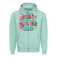 She Works Willingly With Her Hands Zipper Hoodie | Teevron