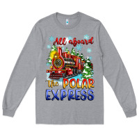 Heather Grey all aboard the polar express Long Sleeve Tee - Zillion Design Studio