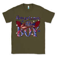 Army Green American boy with cowboy Classic Tee - texasbilliewilder