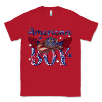 Red American boy with cowboy Classic Tee - texasbilliewilder