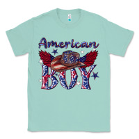 Seafoam American boy with cowboy Classic Tee - texasbilliewilder