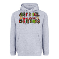 Heather Grey just a girl who loves christmas with cookies Heavyweight Hoodie - FaDigitalArtStudio