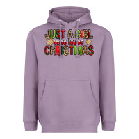 Lavender just a girl who loves christmas with cookies Heavyweight Hoodie - FaDigitalArtStudio