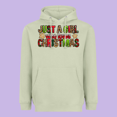 Just A Girl Who Loves Christmas With Cookies Heavyweight Hoodie Designed By Fadigitalartstudio