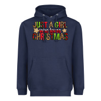 Navy just a girl who loves christmas with cookies Heavyweight Hoodie - FaDigitalArtStudio