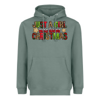 Sage just a girl who loves christmas with cookies Heavyweight Hoodie - FaDigitalArtStudio