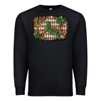Black christmas ornament and diamond plaid  background Premium Sweatshirt - BundleAndBundleShop