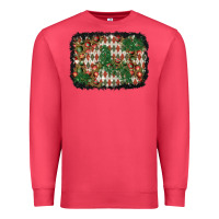 Cardinal christmas ornament and diamond plaid  background Premium Sweatshirt - BundleAndBundleShop