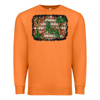 Carrot christmas ornament and diamond plaid  background Premium Sweatshirt - BundleAndBundleShop