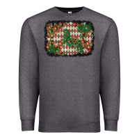Charcoal Heather christmas ornament and diamond plaid  background Premium Sweatshirt - BundleAndBundleShop