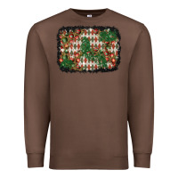 Chestnut christmas ornament and diamond plaid  background Premium Sweatshirt - BundleAndBundleShop