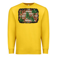 Lemon christmas ornament and diamond plaid  background Premium Sweatshirt - BundleAndBundleShop