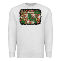 Oatmeal Heather christmas ornament and diamond plaid  background Premium Sweatshirt - BundleAndBundleShop