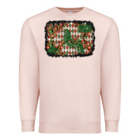 Pale Pink christmas ornament and diamond plaid  background Premium Sweatshirt - BundleAndBundleShop