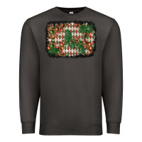 Smoke christmas ornament and diamond plaid  background Premium Sweatshirt - BundleAndBundleShop