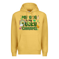 Antique Gold my dog is my lucky charms Premium Hoodie - MaliasSmallBusiness