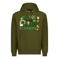 Army Green my dog is my lucky charms Premium Hoodie - MaliasSmallBusiness