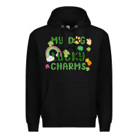 Black my dog is my lucky charms Premium Hoodie - MaliasSmallBusiness