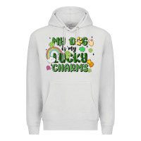Dove Grey my dog is my lucky charms Premium Hoodie - MaliasSmallBusiness