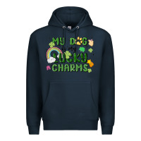 Navy my dog is my lucky charms Premium Hoodie - MaliasSmallBusiness