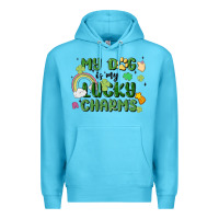 Ocean Blue my dog is my lucky charms Premium Hoodie - MaliasSmallBusiness