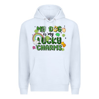 White my dog is my lucky charms Premium Hoodie - MaliasSmallBusiness