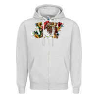 Dove Grey african american santa joy with sunflowers Zipper Hoodie - RanaPortraitStore