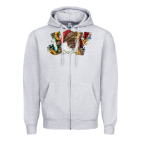 African American Santa Joy With Sunflowers Zipper Hoodie | Teevron