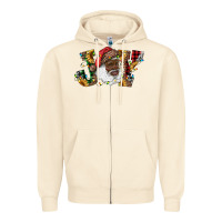 Sandshell african american santa joy with sunflowers Zipper Hoodie - RanaPortraitStore