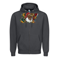 Smoke african american santa joy with sunflowers Zipper Hoodie - RanaPortraitStore