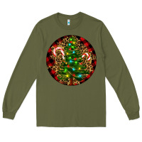 Army Green Christmas Tree Long Sleeve Tee - RanaPortraitStore