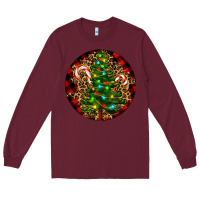 Burgundy Christmas Tree Long Sleeve Tee - RanaPortraitStore