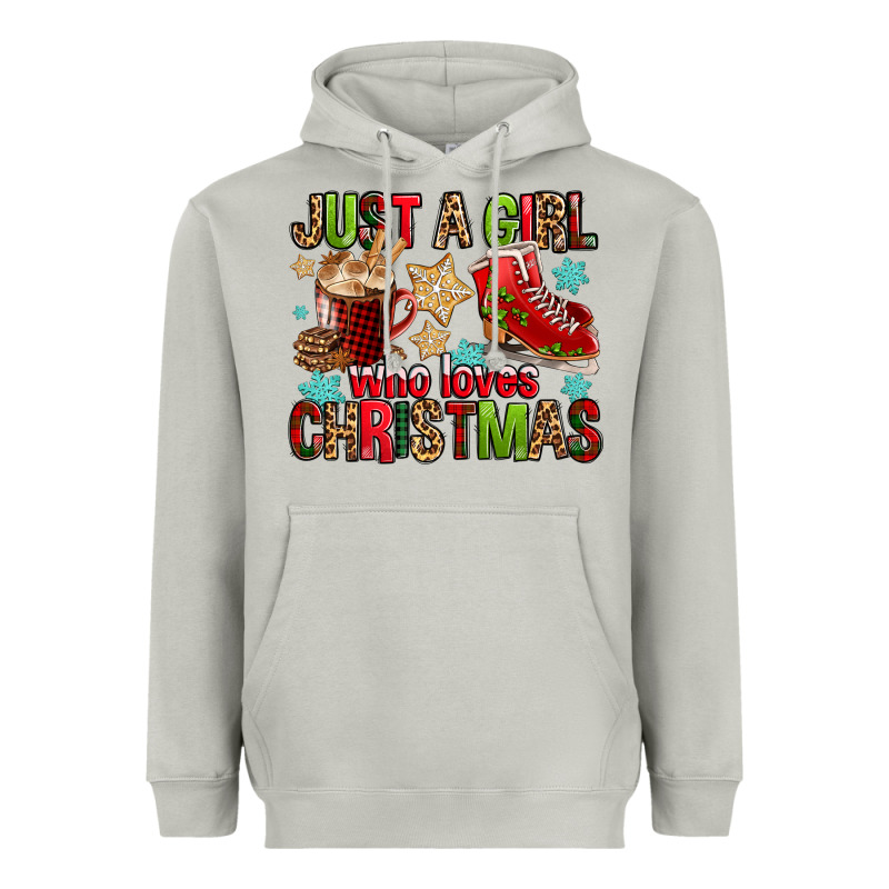 Just A Girl Who Loves Christmas Heavyweight Hoodie by FaDigitalArtStudio | Teevron