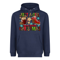 Navy just a girl who loves christmas Heavyweight Hoodie - FaDigitalArtStudio