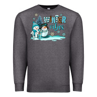 Charcoal Heather winter vibes Premium Sweatshirt - AdoDesignShop