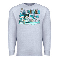 Heather Grey winter vibes Premium Sweatshirt - AdoDesignShop