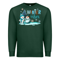 Sports Green winter vibes Premium Sweatshirt - AdoDesignShop