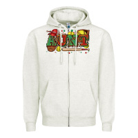Oatmeal Heather aunt softball Zipper Hoodie - Zillion Design Studio