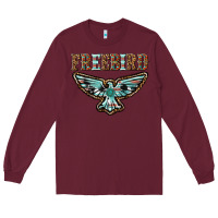 Burgundy thunderbird freebird Long Sleeve Tee - texasbilliewilder