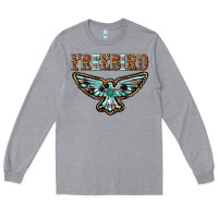 Heather Grey thunderbird freebird Long Sleeve Tee - texasbilliewilder