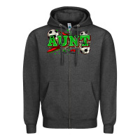 Charcoal Heather aunt soccer Zipper Hoodie - Zillion Design Studio