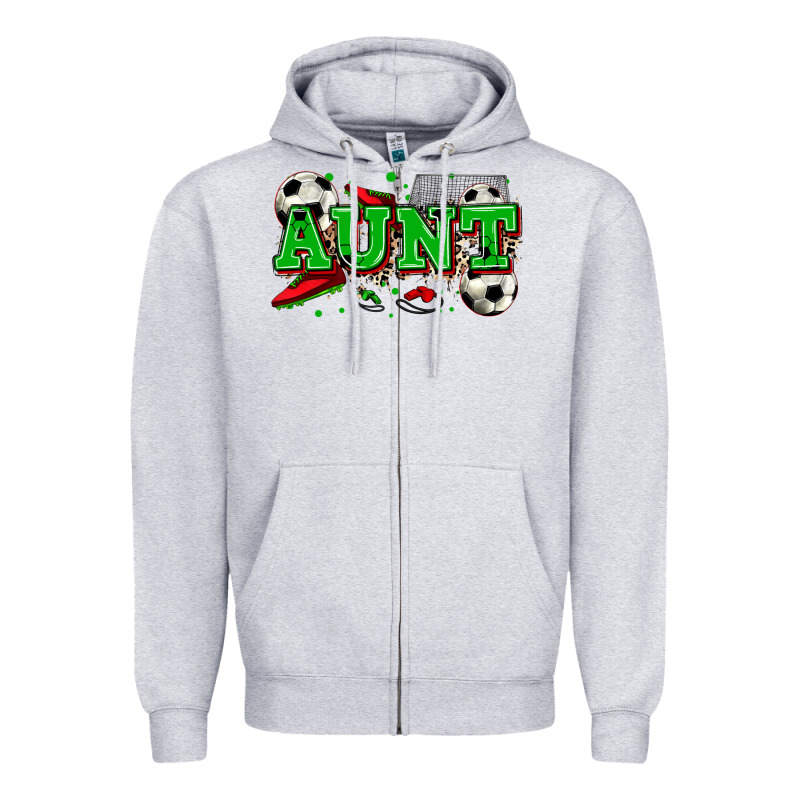 Aunt Soccer Zipper Hoodie by Zillion Design Studio | Teevron