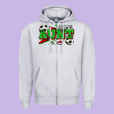 Aunt Soccer Zipper Hoodie Designed By Zillion Design Studio