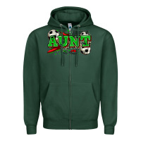 Sports Green aunt soccer Zipper Hoodie - Zillion Design Studio